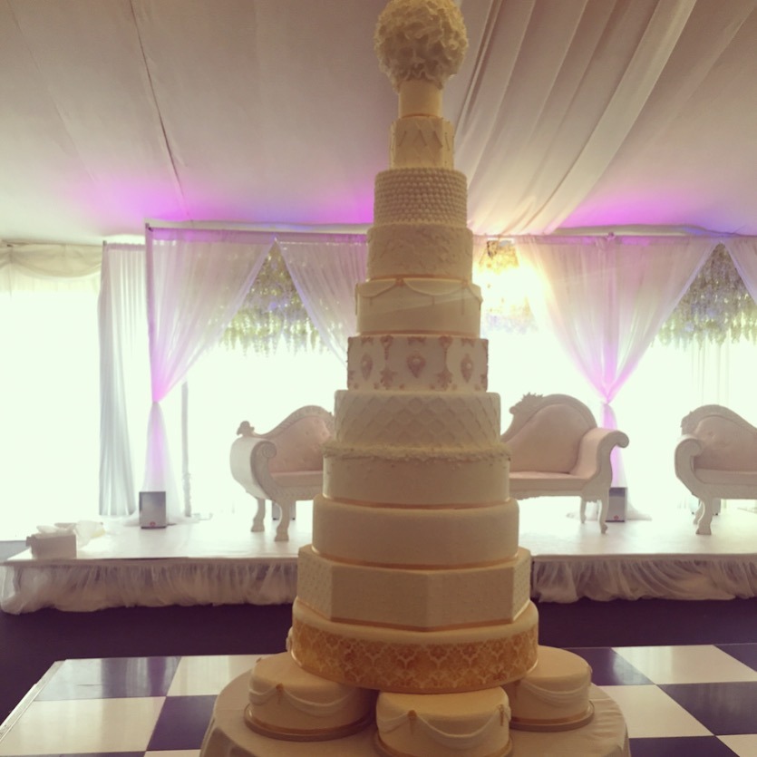 Large tiered cake