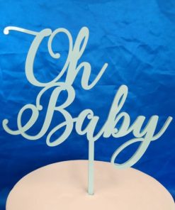 oh baby cake topper blue