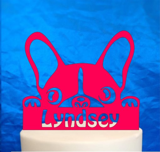 personalised frenchie hot pink